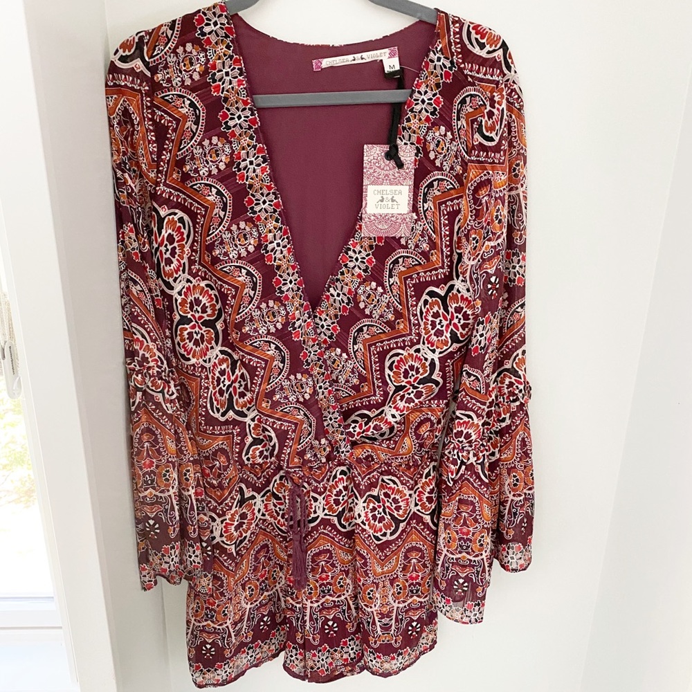 Chelsea & Violet Wine & Roses Romper